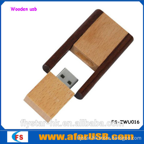 360 rotation with wooden USB2.0 pen stick 1GB-64GB pen Usb Flash drive for gift and toy